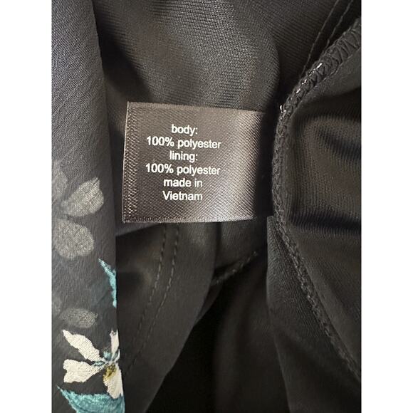 NWT Lane Bryant Floral Dress Black Smocked Keyhole Chiffon Plus Size 24 P - Picture 9 of 13